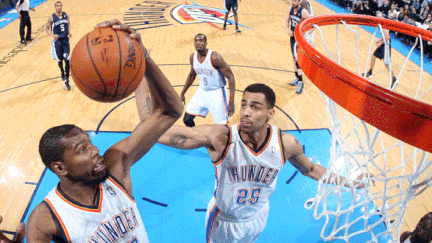 Kevin Durant et Thabo Sefolosha en haute altitude