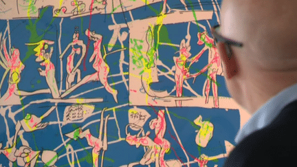 Détail sérigraphie "Aux âmes citoyens" de Roberto Matta 
 (Capture d&#039;écran France 3 / Culturebox)