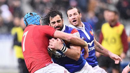 Le XV de France contre le pays de Galles, le 1er février 2019, au Stade de France, lors du Tournoi des six nations. (FRANCK FIFE / AFP)