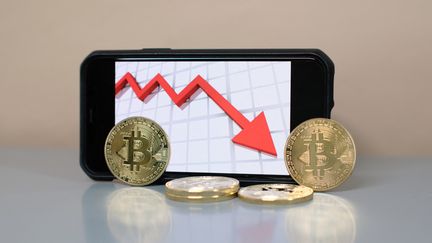 Le bitcoin a chuté lourdement, le 19 mai 2021. (BENOIT DURAND / HANS LUCAS / AFP)