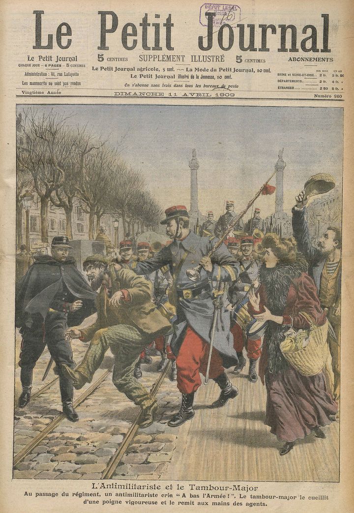 L'antimilitariste et le tambour major, supplément illustré du Petit Journal, 11 avril 1909
 (Conservatoire de musique militaire de l&#039;armée de terre, Satory)