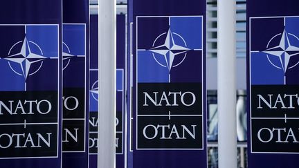 Le logo de l'Otan (Organisation du traité de l'Amérique Nord) (KENZO TRIBOUILLARD / AFP)