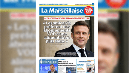 La une de l'édition du samedi 24 février du journal "La Marseillaise" (LA MARSEILLAISE)