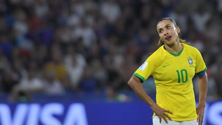 L'attaquante brésilienne Marta, lors du huitième de finale France-Brésil, au stade Océane du Havre, le 23 juin 2019. (LOIC VENANCE / AFP)