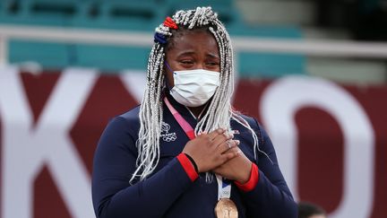 Romane Dicko, médaillée de bronze en judo aux Jeux olympiques de Tokyo.&nbsp; (JACK GUEZ / AFP)