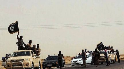 Photo non datée de&nbsp;jihadistes de l'Etat islamique dans la province de Salaheddine, en Irak. (WELAYAT SALAHUDDIN / AFP)