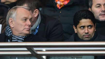 Le Premier Ministre Jean-Marc Ayrault et le président du PSG, Nasser Al-Khelaïfi