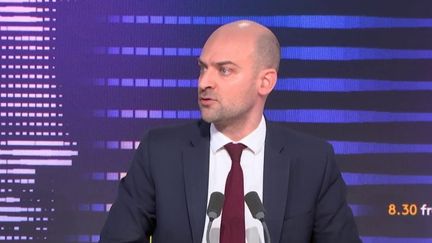 Jean-Noël Barrot, Minister Delegate for Europe, was the guest on franceinfo 8:30 a.m. on February 23, 2024. (FRANCEINFO / RADIO FRANCE)