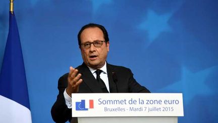 &nbsp; (François Hollande ci-contre lors du sommet de la zone euro le 7 juillet à Bruxelles. Dans une interview au JDD ce dimanche, le président français affirme que La France est prête à constituer "une avant-garde"  dans la zone euro © Maxppp)