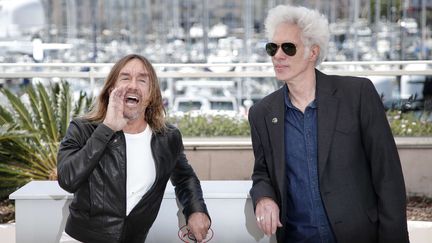 Iggy Pop et Jim Jarmusch au festival de Cannes en 2016 pour "Gimme Danger", le documentaire sur les Stooges signé Jarmusch.
 (n)