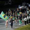 La délégation brésilienne aux Jeux olympiques de Londres, le 27 juillet 2012. (JONNE RORIZ / AGENCIA ESTADO / AFP)