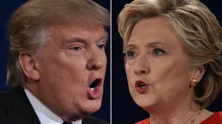 Donald Trump, candidat républicain et Hillary Clinton, candidate démocrate à l'élection préidentielle américaine, en débat le 26 septembre 2016. (PAUL J. RICHARDS / AFP)