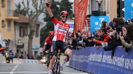 Tim Wellens a remporté la deuxième étape du Tour des Alpes-Maritimes et du Var à La Turbie le 19 février 2022. (LAURENT SANSON / LS MEDIANORD)