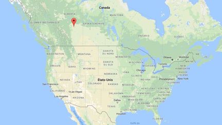 Capture de Google Maps pointant la ville canadienne d'Edmonton où cinq personnes ont été blessées par un homme suspecté d'"acte de terrorisme". (GOOGLE MAPS)