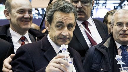 &nbsp; (Nicolas Sarkozy, mercredi au Salon de l’agriculture, a ironisé sur son successeur à l'Elysée © MaxPPP)