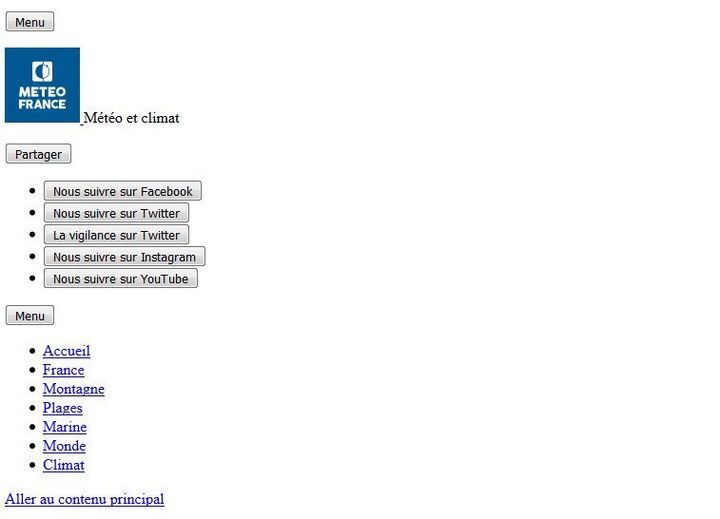 Le site de Météo France est en partie inaccessible, jeudi 25 juillet 2019.&nbsp; (CAPTURE D'ÉCRAN)