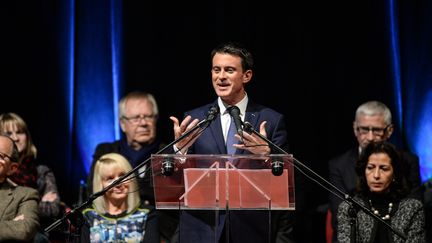 L'ancien Premier ministre Manuel Valls en meeting à Audincourt (Doubs), le 7 décembre 2016. (SEBASTIEN BOZON / AFP)