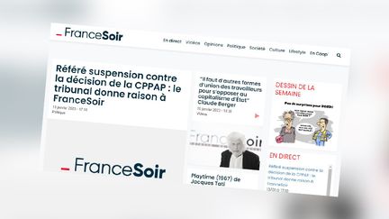 Le site FranceSoir.fr, vendredi 13 janvier 2022. (CAPTURE ECRAN)