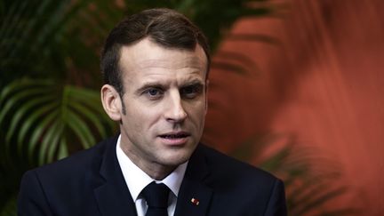 Le président de la République Emmanuel Macron lors d'un déplacement à Lens (Pas-de-Calais), le 9 novembre 2018. (ETIENNE LAURENT / AFP)