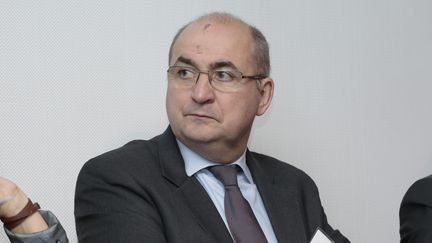 Jean-Luc Poulain, le président du Salon international de l'agriculture, lors d'une conférence de presse de présentation du Salon en 2014. (CHRISTOPHE MORIN / MAXPPP)