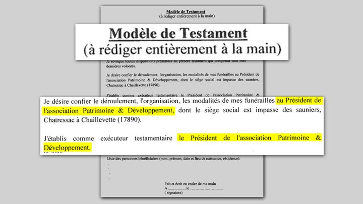 Modèle de testament diffusé par l'Office culturel de Cluny. (DR)