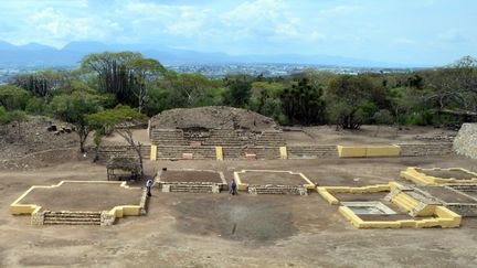 Des archéologues ont découvert pour la première fois au Mexique un temple dédié à Xipe Totec, a annoncé le 3 janvier 2018 l'Institut national d'Anthropologie et d'Histoire (INAH). (MELITON TAPIA / INAH / AFP)