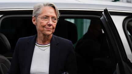 La Première ministre, Elisabeth Borne, au congrès des Départements de France, à Agen (Lot-et-Garonne), le 14 octobre 2022. (THIBAUD MORITZ / AFP)