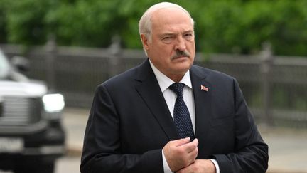 Le président biélorusse Alexandre Loukachenko, le 25 mai 2023 à Moscou (Russie). (ILYA PITALEV / SPUTNIK / AFP)