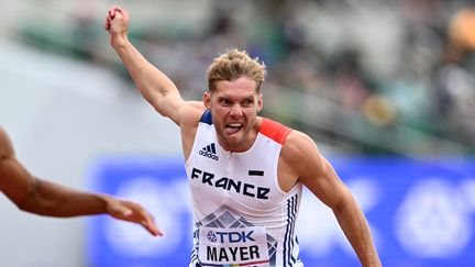 Le Français Kevin Mayer lors du décathlon des Mondiaux d'Eugene, le 23 juillet 2022.&nbsp; (JEWEL SAMAD / AFP)