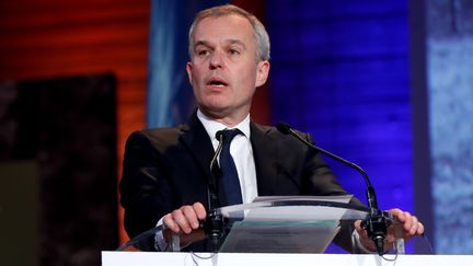 Le ministre de la Transition écologique et solidaire, François de Rugy, lors de la conférence internationale sur la biodiversité (IPBES), le 29 avril 2019 à Paris.&nbsp; (FRANCOIS GUILLOT / AFP)