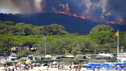 La plage de Bormes-les-Mimosas (Var), le 26 juillet 2017. (ANNE-CHRISTINE POUJOULAT / AFP)