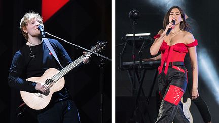 Ed sheeran et Dua Lipa
 (Angela Weiss / AFP et Shutterstock/SIPA)