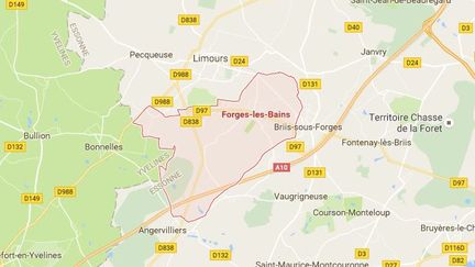 Capture écran Google Maps de la commune de Forges-les-Bains (Essonne), le 6 septembre 2016. (GOOGLE MAPS)