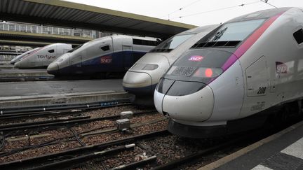 Le pr&eacute;avis d&eacute;pos&eacute; par la CGT, l'Unsa et Sud-Rail, rejoints par FiRST, court du mercredi 11 d&eacute;cembre 2013 &agrave; 19 heures au vendredi 13 d&eacute;cembre 2013 &agrave; 8 heures. (ERIC PIERMONT / AFP)