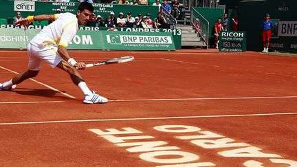 Le Serbe Novak Djokovic sur la terre-battue de Monte Carlo