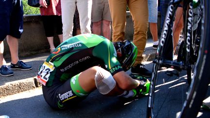 Bryan Coquard, épuisé après l'étape du jour.  (PICASA)