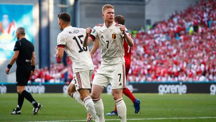 Kevin De Bruyne, buteur et passeur, contre le Danemark le 17 juin 2021. (WOLFGANG RATTAY / POOL)