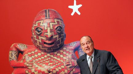 Jacques Chirac inaugure le musée du Quai-Branly, le 20 juin 2006. (AFP PHOTO POOL FRANCOIS MORI)