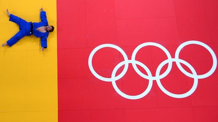 Le judoka mongole Tuvshinbayar Naidan apr&egrave;s sa victoire en demi-finale des moins de 100 kg le 2 ao&ucirc;t 2012. (FRANCK FIFE / AFP)