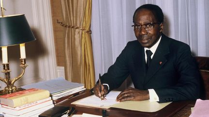 L'ancien président sénagais Leopold Sedar Senghor (1906-2001) dans l'emission "Un Noel, une vie" sur TF1 (1981). (GALMICHE/TF1/SIPA / SIPA)