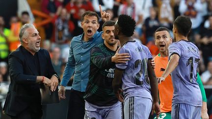 Vinicius Junior, lors de la rencontre du Real Madrid à Valence, le 21 mai 2023. (JOSE JORDAN / AFP)