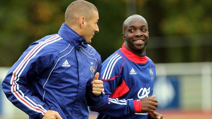 &nbsp; (Lassana Diarra et Karim Benzema en équipe de France de football, on n'avait pas vu ça depuis 2010 © MaxPPPP)