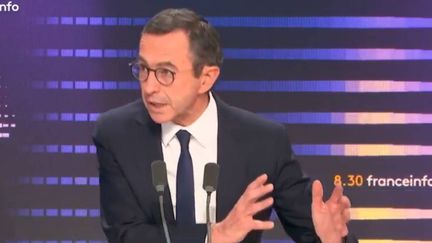 Le ministre de l'Intérieur, Bruno Retailleau, le 26 novembre 2024 sur franceinfo. (FRANCEINFO / RADIO FRANCE)