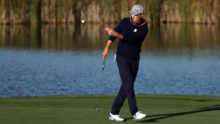 Jordan Spieth, l'un des leaders du Team USA, sur le parcours de la Ryder Cup dans le Wisconsin, le 24septembre.&nbsp; (PATRICK SMITH / GETTY IMAGES NORTH AMERICA)