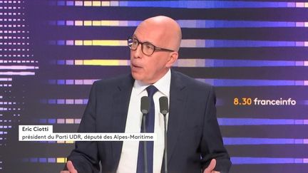 Eric Ciotti était l'invité du 8h30 franceinfo du mardi 22 octobre 2024 (FRANCEINFO / RADIOFRANCE)