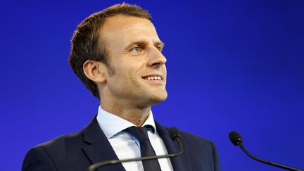 Emmanuel Macron en conférence de presse le 20 août 2016 à Paris, juste après sa démission du ministère de l'Economie. (MATTHIEU ALEXANDRE / AFP)