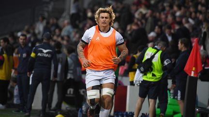 Bastien Chalureau, lors d'un match du Top 14 entre Lyon et Montpellier le 18 février 2023. (MOURAD ALLILI / MAXPPP)