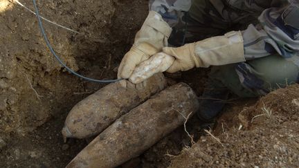 Mine clearance of a battlefield in Verdun.  (ARNAUD BEINAT / MAXPPP)