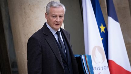 Bruno Le Maire à Paris, le 14 février 2024. (MATHILDE KACZKOWSKI / HANS LUCAS / AFP)