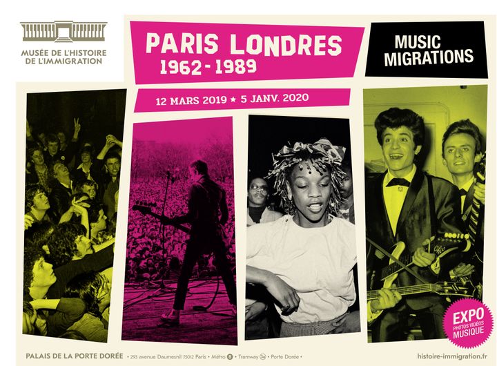 Affiche de l'exposition Paris - Londres, Music Migrations (1962 - 1989) (MUSEE DE L'HISTOIRE DE L'IMMIGRATION)